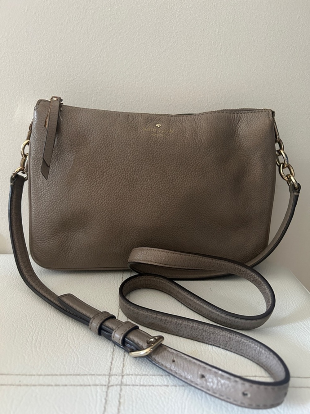 Kate Spade Taupe Leather Crossbody Bag - Women